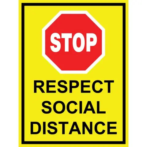 Respect Social Distance safety sign - Covid-19 