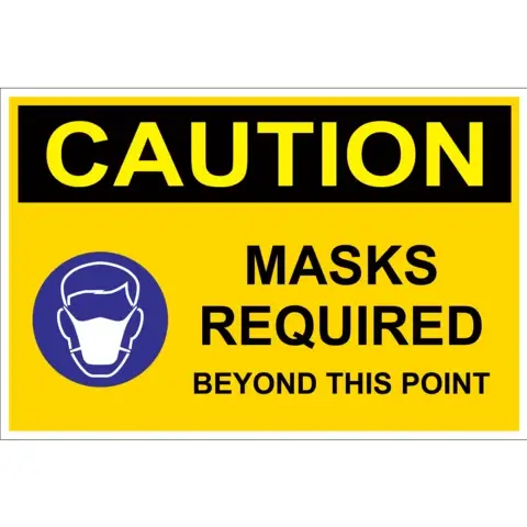 Caution Masks Required safety sign 