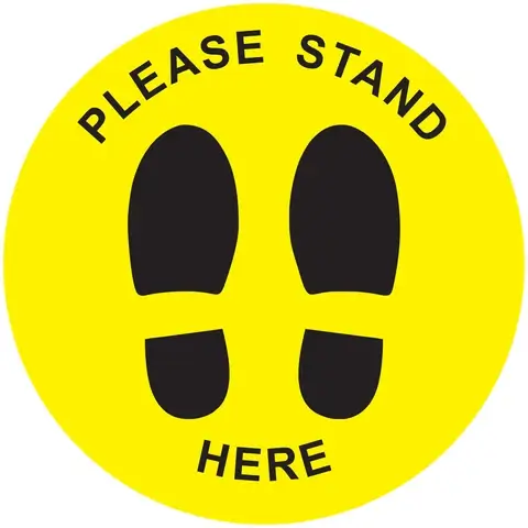 Please stand here - floor sticker - Covid-19 