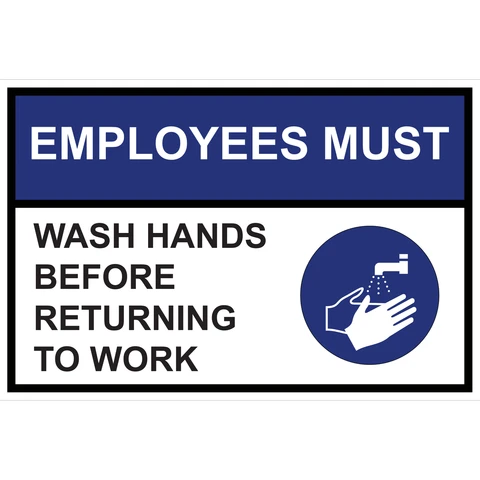Employees must wash hands safety sign