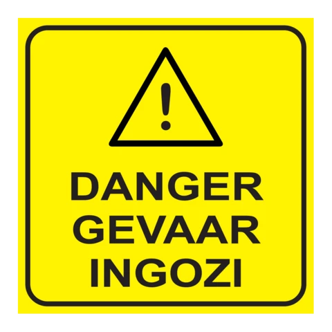 Danger - 3 Languages safety sign 