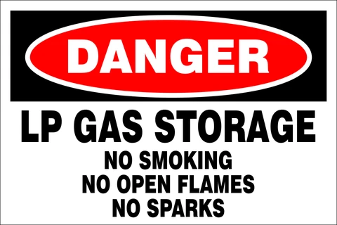Danger : LP Gas Storage safety sign