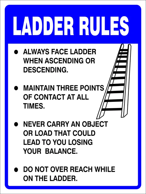 Ladder Rules safety sign  