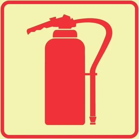 SABS Fire Extinguisher Photoluminescent (glow in the dark) safety sign