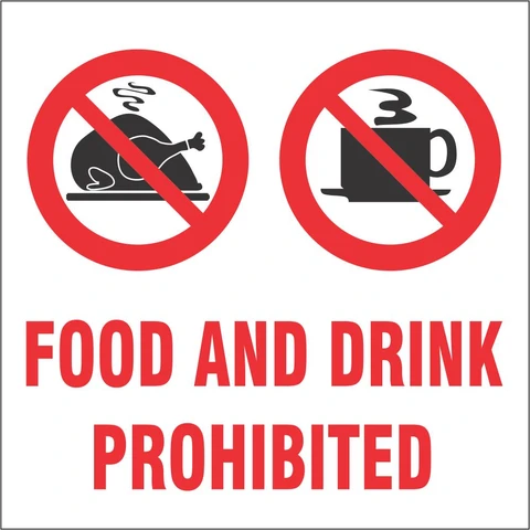 Food and Drink Prohibited safety sign 