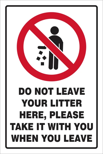 Do not litter safety sign
