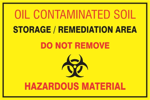 Oil Contaminated soil safety sign 