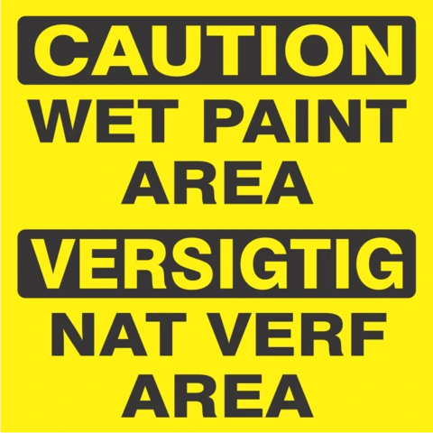 Caution : Wet Paint Area safety sign