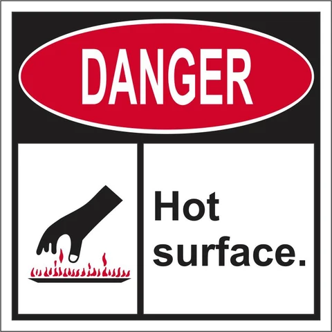 Danger : Hot surface safety sign