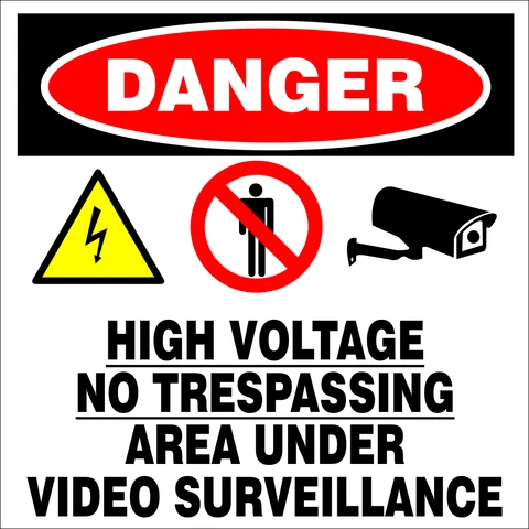 Danger : High Voltage safety sign