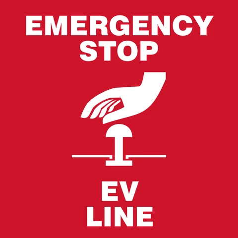 Emergency Stop - Ev Line safety sign