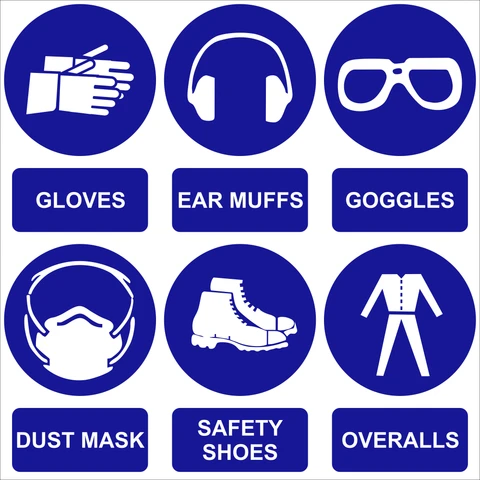 PPE Pictures with words safety sign