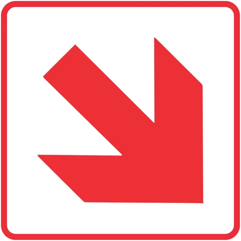 Diagonal Red Arrow safety sign 