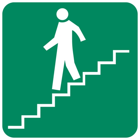 Stairs Going Down (Left) safety sign 