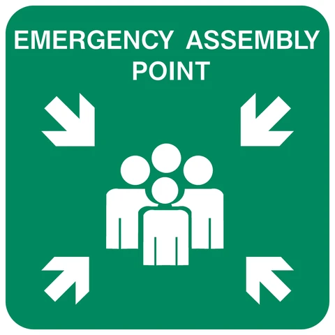 Emergency Assembly Point safety sign 