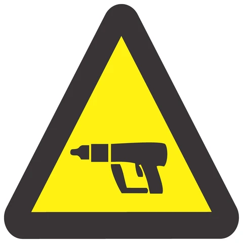 Beware Of Nail Gun safety sign 