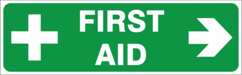 First Aid - ( Right ) safety sign 