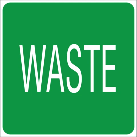 Waste safety sign