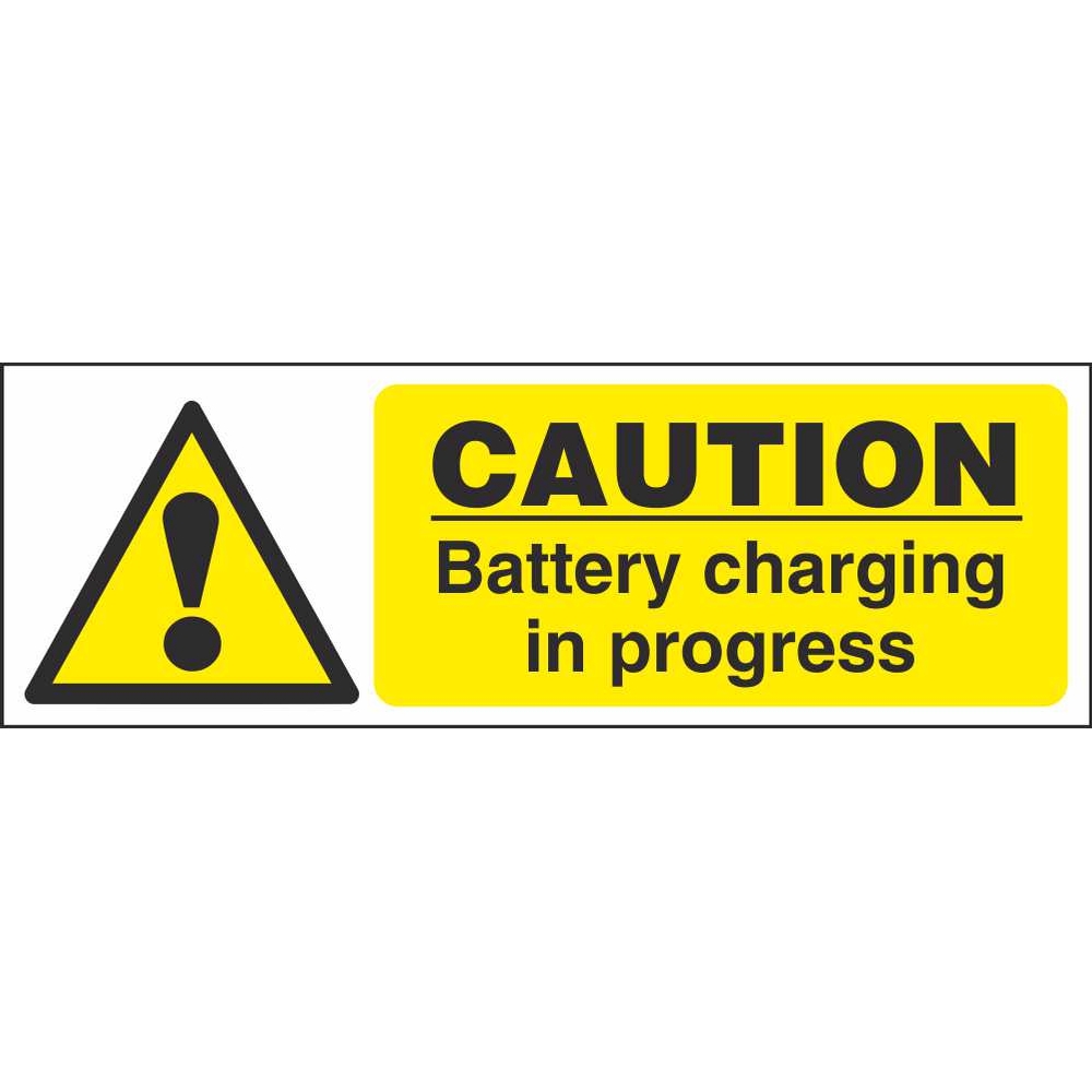Caution : Battery charging in progress safety sign 
