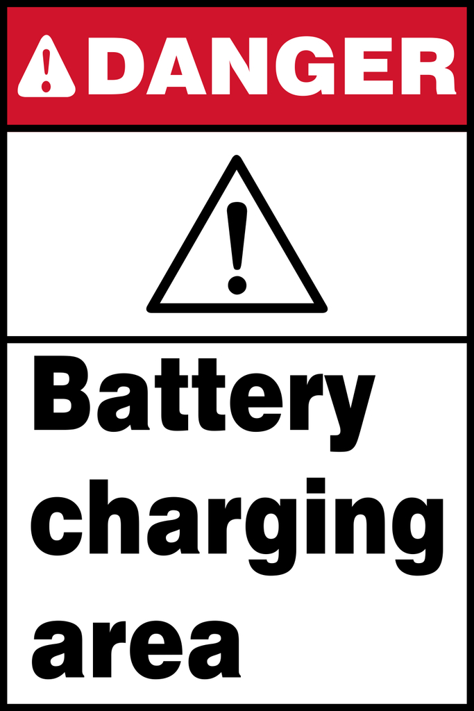Danger : Battery Charging area safety sign 