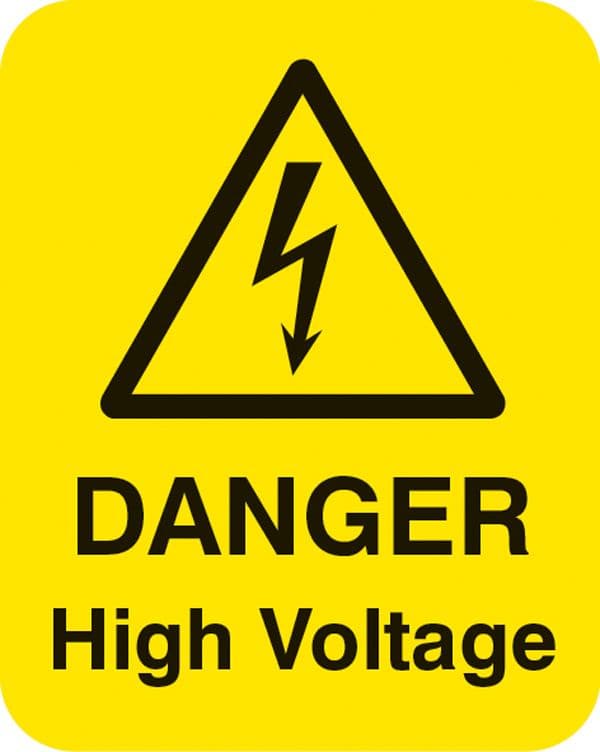 Danger : High Voltage safety sign
