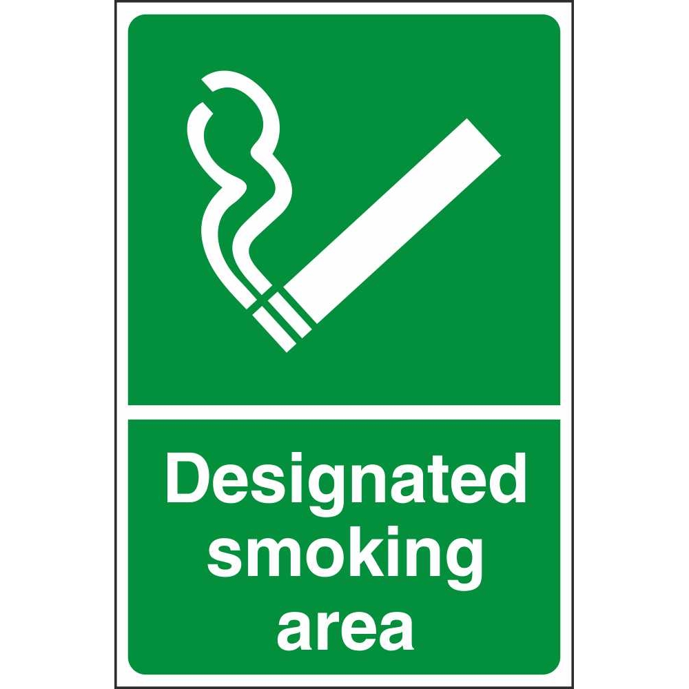 Designated Smoking Area safety sign 