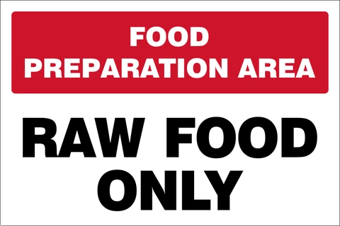 Food preparation area safety sign
