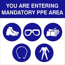 You are now entering a PPE area safety sign