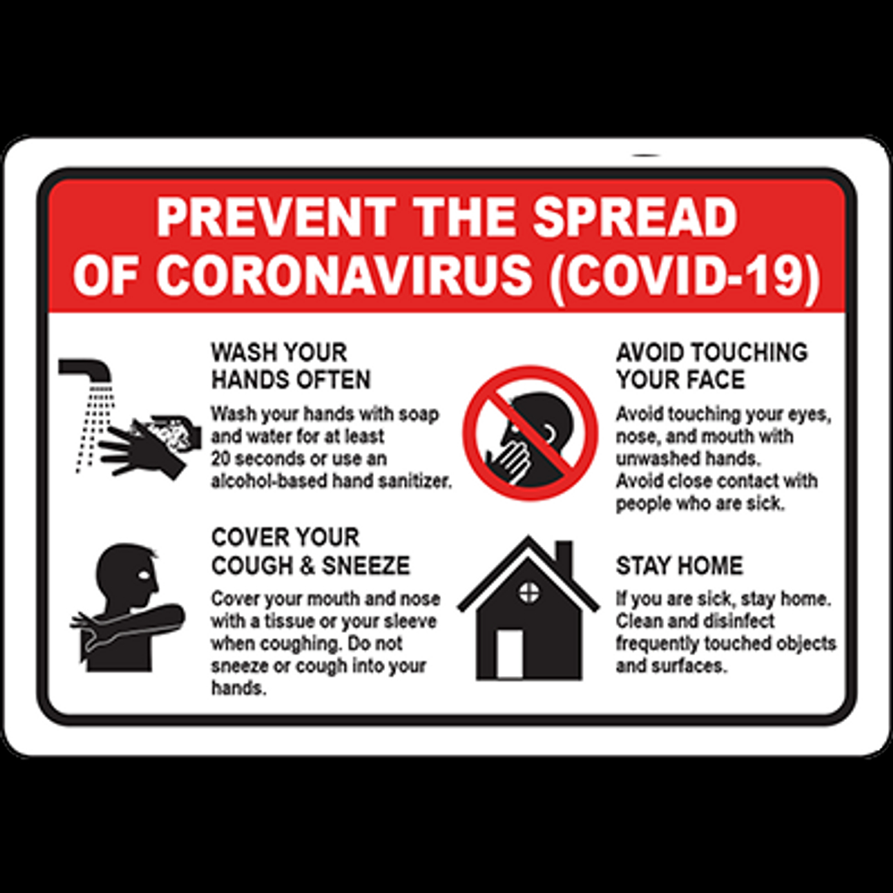 Prevent the spread of coronavirus safety sign - Covid-19 