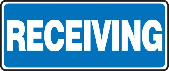 Receiving safety sign 