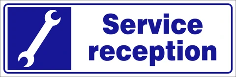 Service Reception safety sign