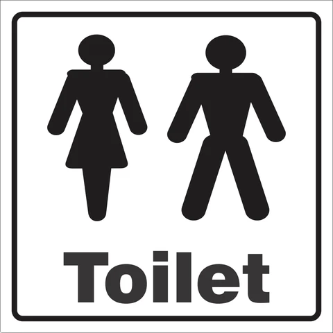 Combo toilet safety sign