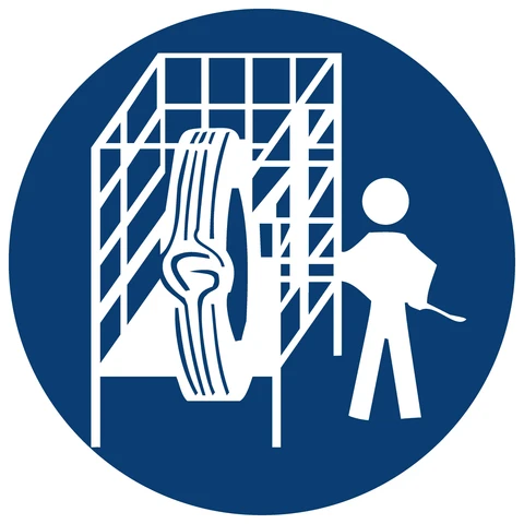 Safety Cage Shall Be Used safety sign