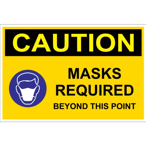 Caution Masks Required safety sign 