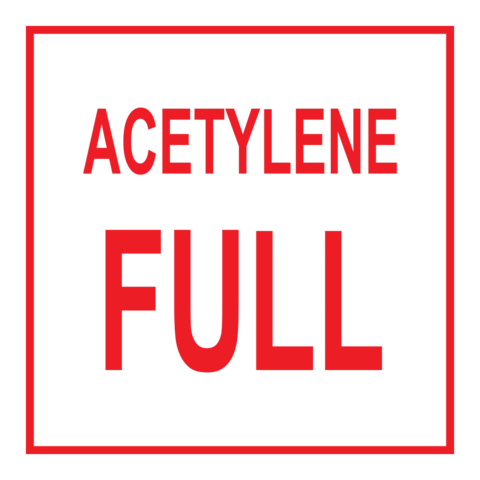 Acetylene Full safety sign 