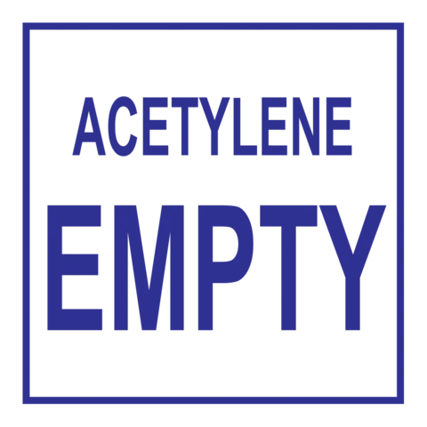 Acetylene Empty safety sign