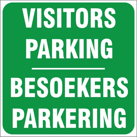 Visitors Parking - 2 Languages safety sign 