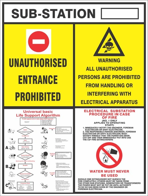 Sub-Station Safety Sign 