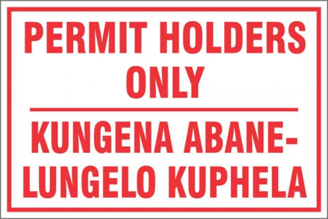 Permit holders - 2 Languages safety sign 