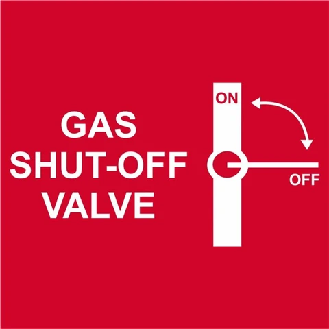 Gas Shut-off Valve safety sign 