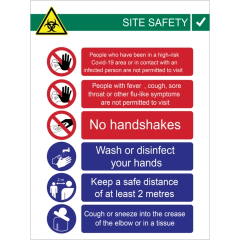 Visitor Site Safety Alternative safety sign - Covid-19 