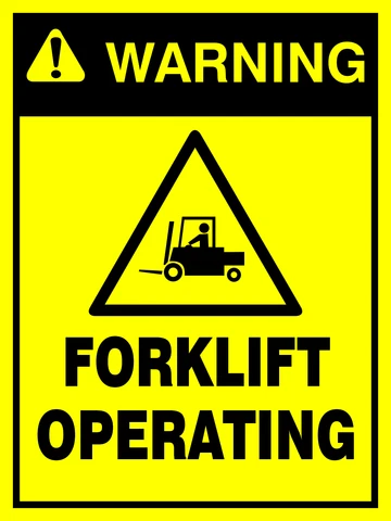 Warning : Forklift operating safety sign