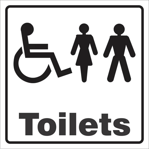 Combo toilet safety sign
