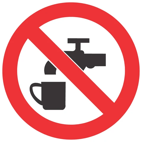 No Drinking Of This Water safety sign 