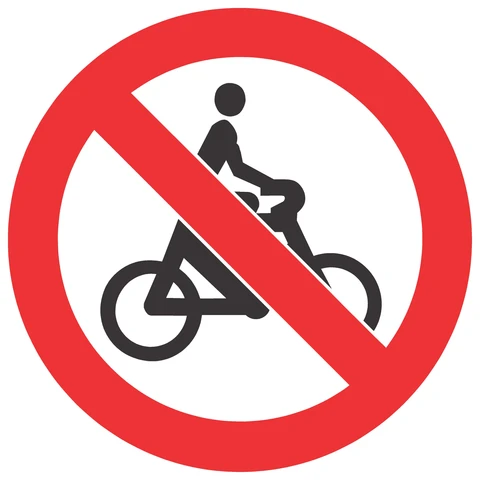 No Cycling safety sign