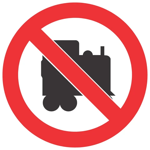 No Locomotives Prohibited Beyond This Point safety sign