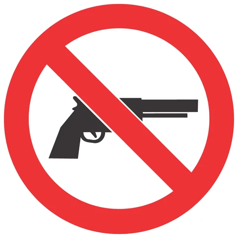 No Carrying Of Fire-Arms safety sign