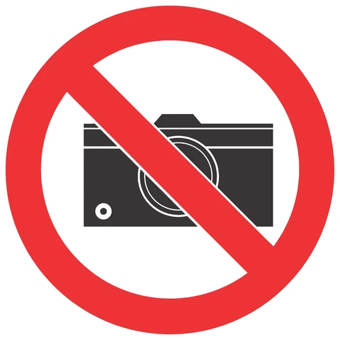 No Cameras safety sign 