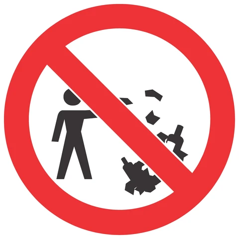 No Littering safety sign