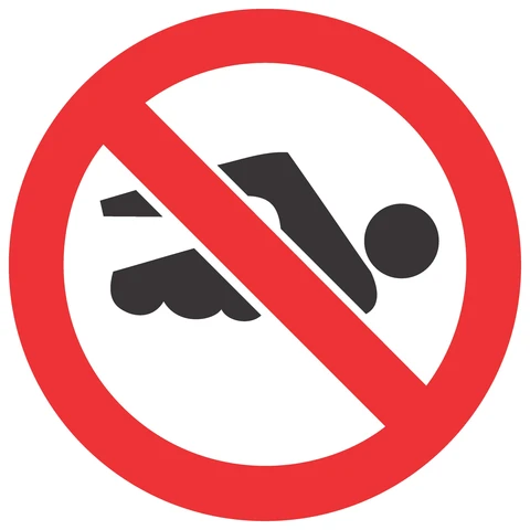 No Swimming safety sign